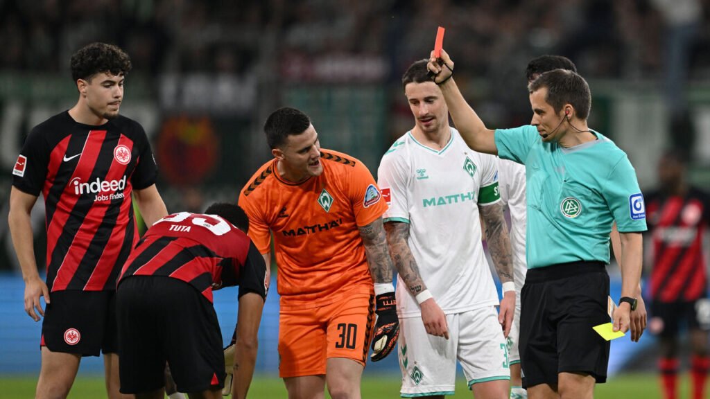 Eintracht Frankfurt and Werder Bremen Clash Ends in 1-1 Draw with Dramatic Red Cards