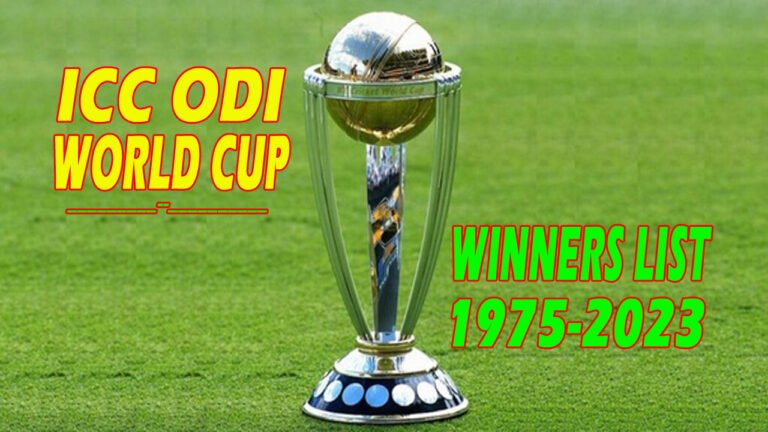 ODI Cricket World Cup Winners List (1975-2023)