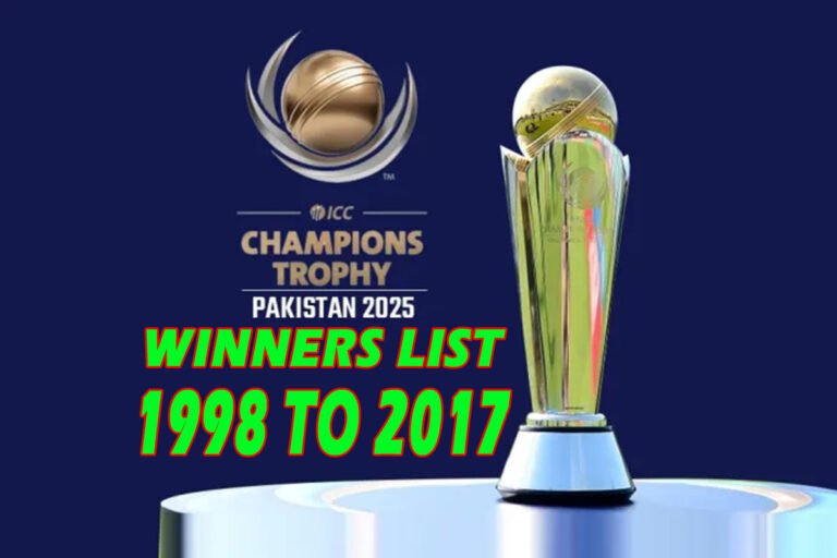 Discover the Complete List of ICC Champions Trophy Winners from 1998 to 2017