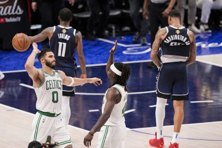 NBA Finals: Tatum, Brown Lead Celtics to 106-99 Victory Against Mavericks, Claim 3-0 Series Lead