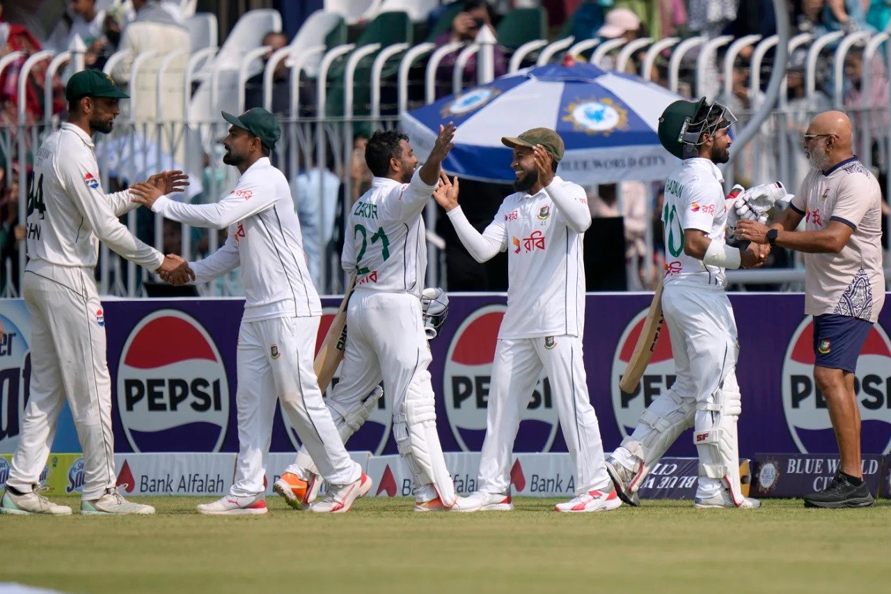 Bangladesh Secures Historic 1st Test Triumph Against Pakistan with Mushfiqur and Mehidy Shining