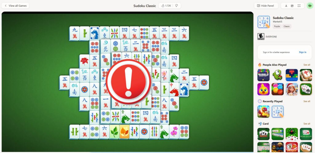 MSN Mahjong Loading Problem