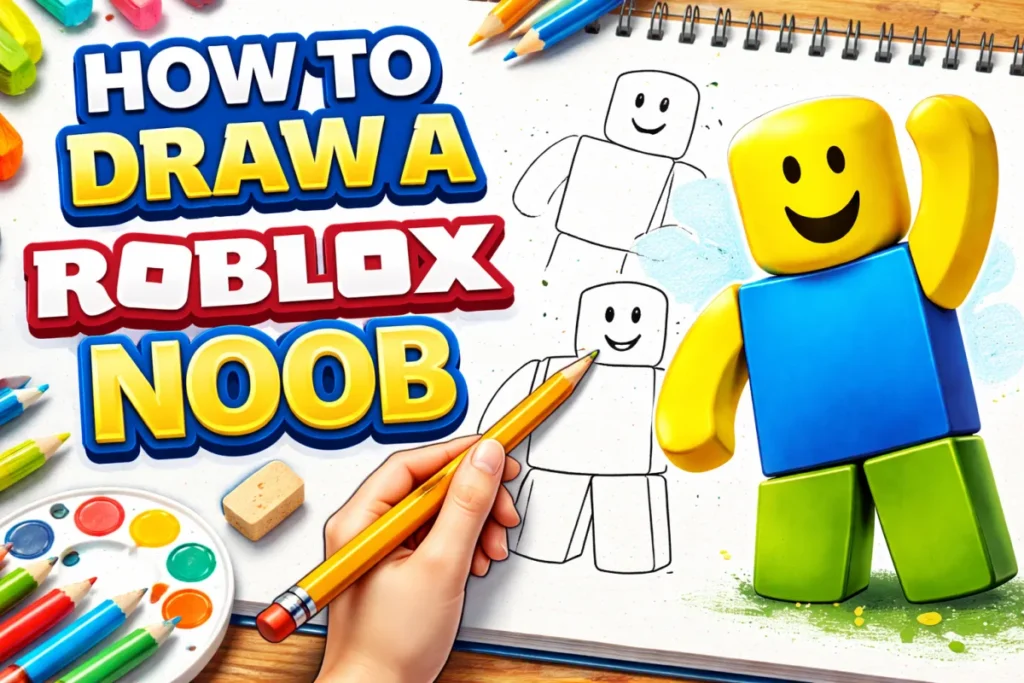 How to Draw a Roblox Noob – Super Easy Step-by-Step Guide for Kids & Beginners (2026)